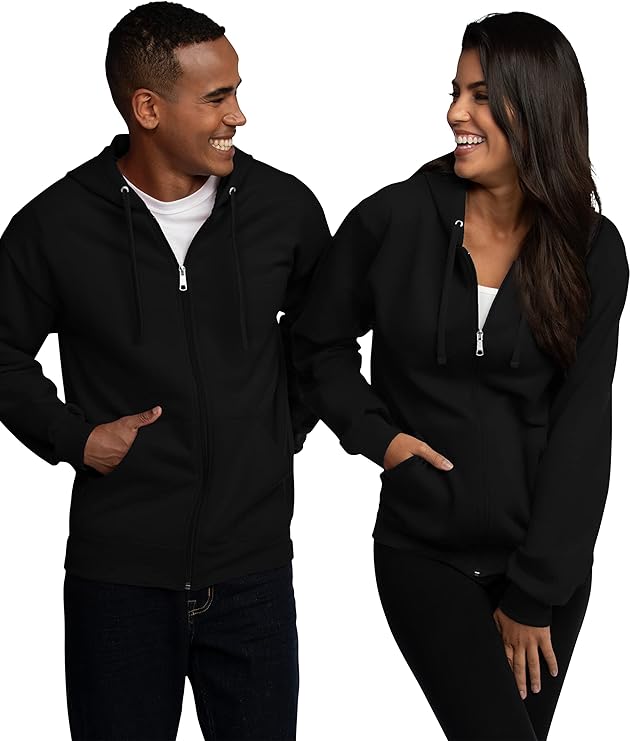 Fruit of the Loom Unisex Adult EverSoft Fleece Full Zip Hoodie Sweatshirt